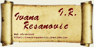 Ivana Resanović vizit kartica